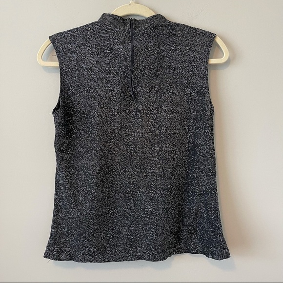 Black w/ Silver Sleeveless Turtleneck Top - Picture 12 of 12